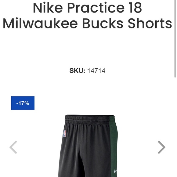 Nike Milwaukee bucks practice 18 shorts - Picture 7 of 7